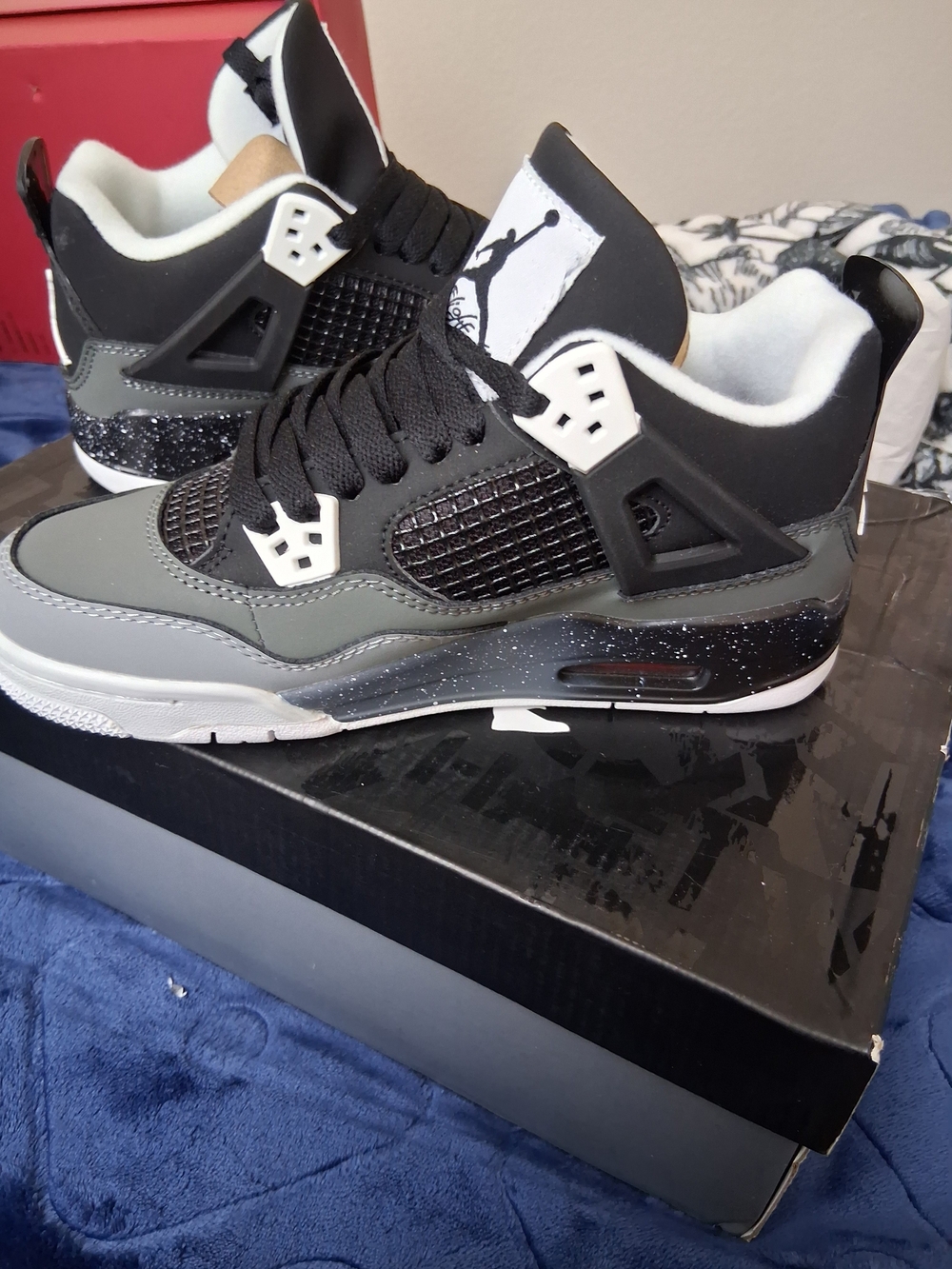 Jordan Kids' Black and Gray High-Top Sneakers